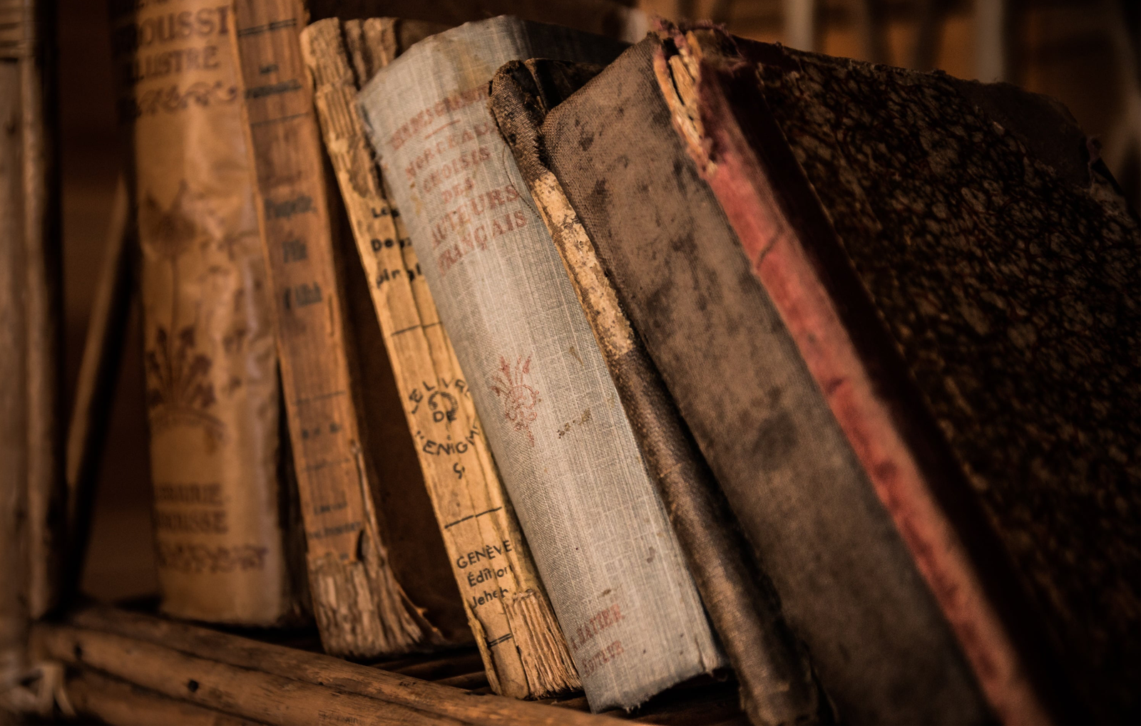 Antique books representing the glossary